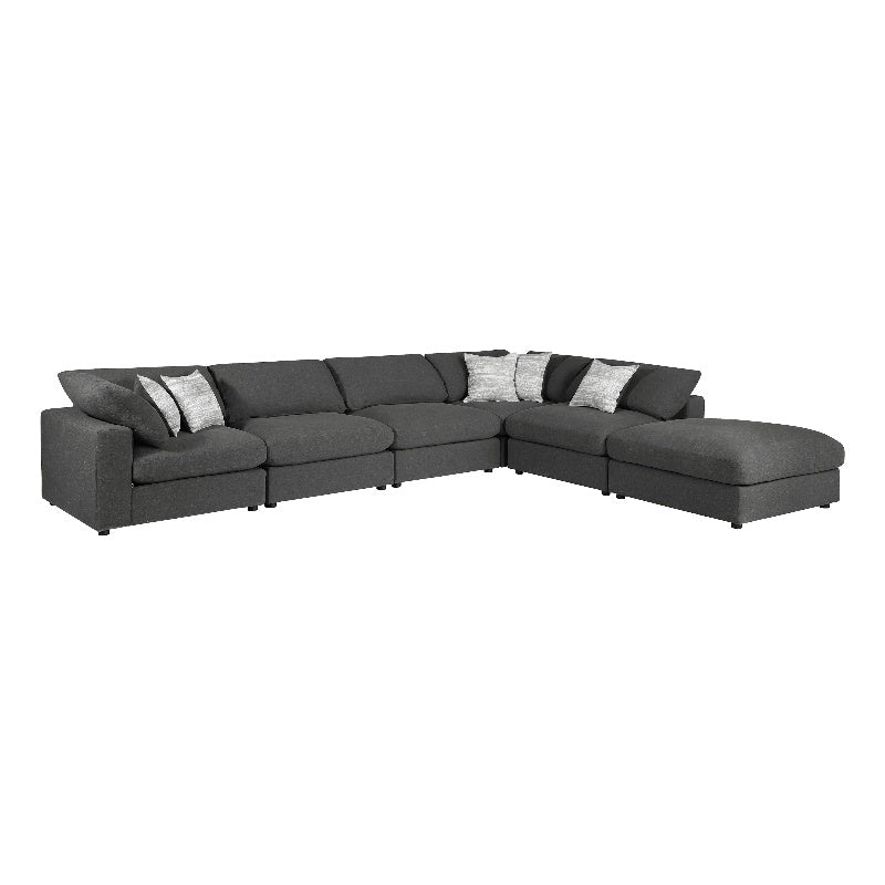 6-piece Upholstered Modular Sectional Charcoal