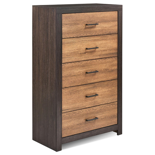 Dewcrest 5-drawer Chest Caramel and Licorice