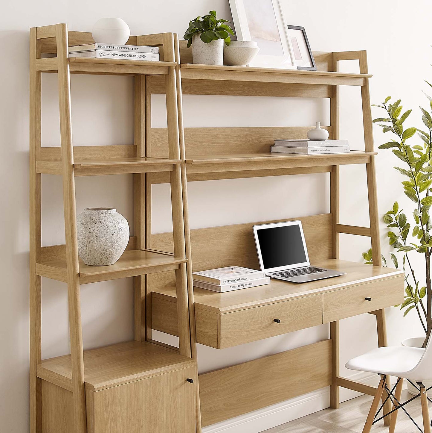 Bixby 2-Piece Wood Office Desk and Bookshelf