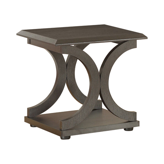 C-shaped Base End Table Cappuccino