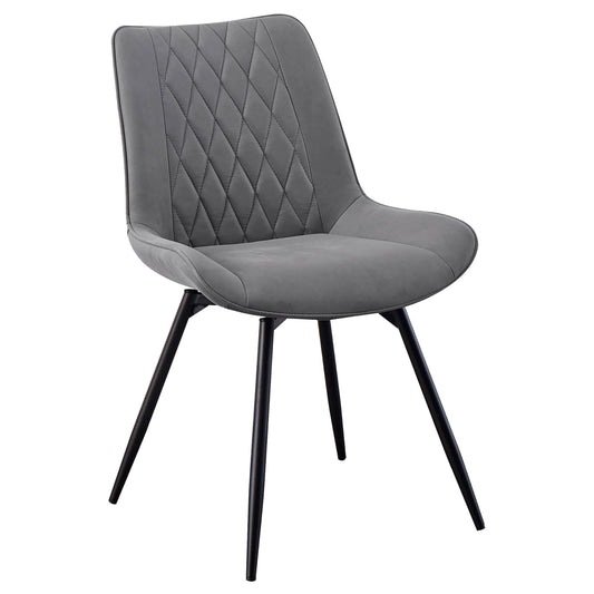 Diggs Upholstered Tufted Swivel Dining Chairs Grey and Gunmetal (Set of 2)
