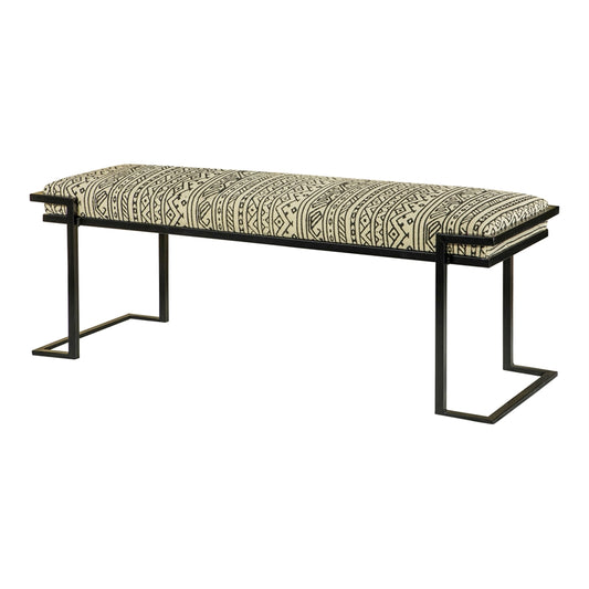 Upholstered Accent Bench Black and White