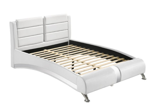 Jeremaine Full Upholstered Platform Bed Glossy White