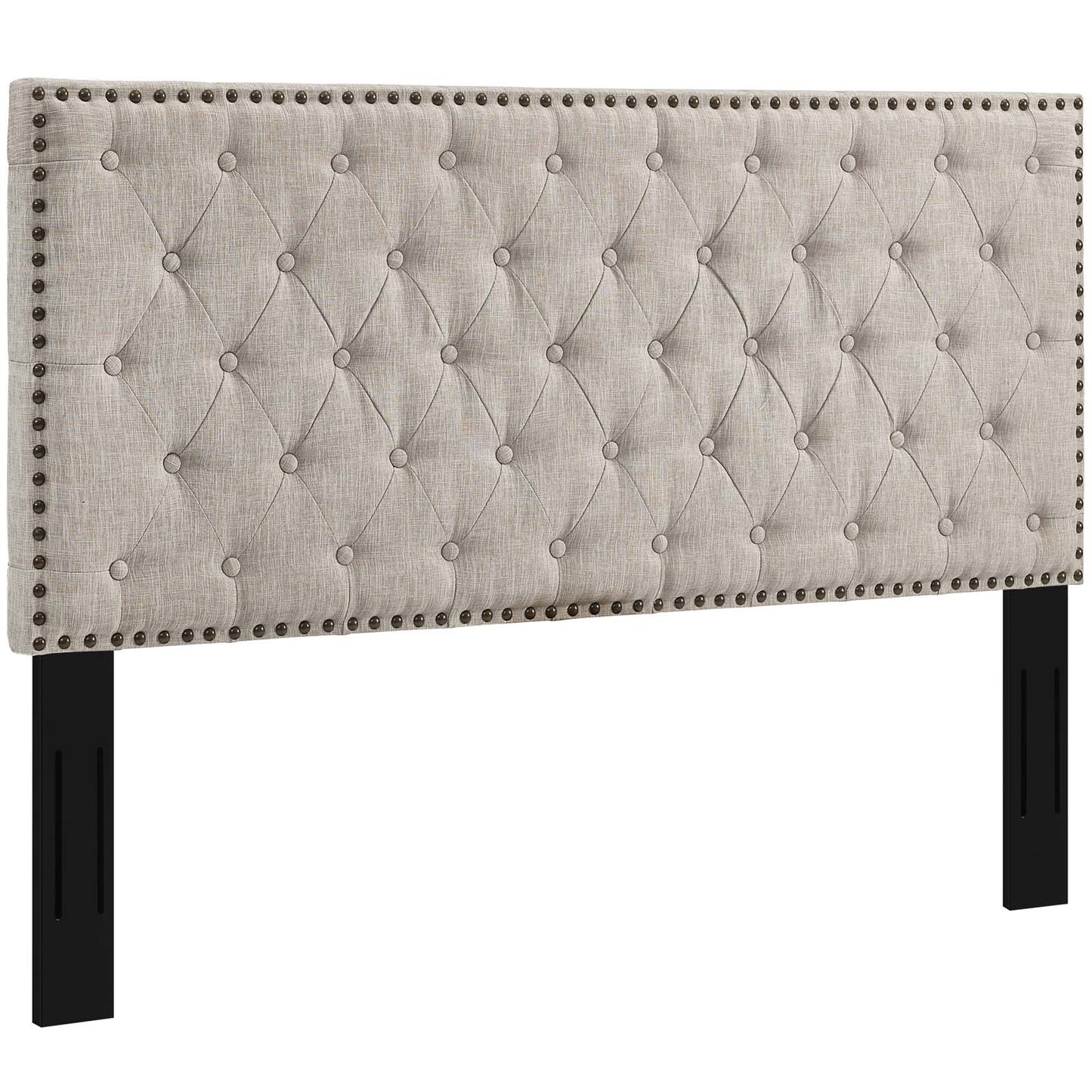 Helena Tufted Twin Upholstered Linen Fabric Headboard