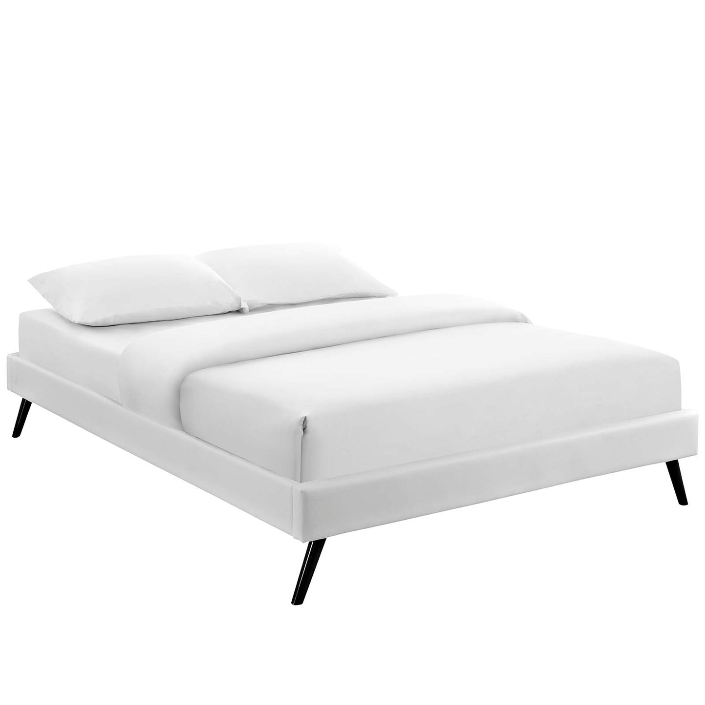 Loryn King Vinyl Bed Frame with Round Splayed Legs