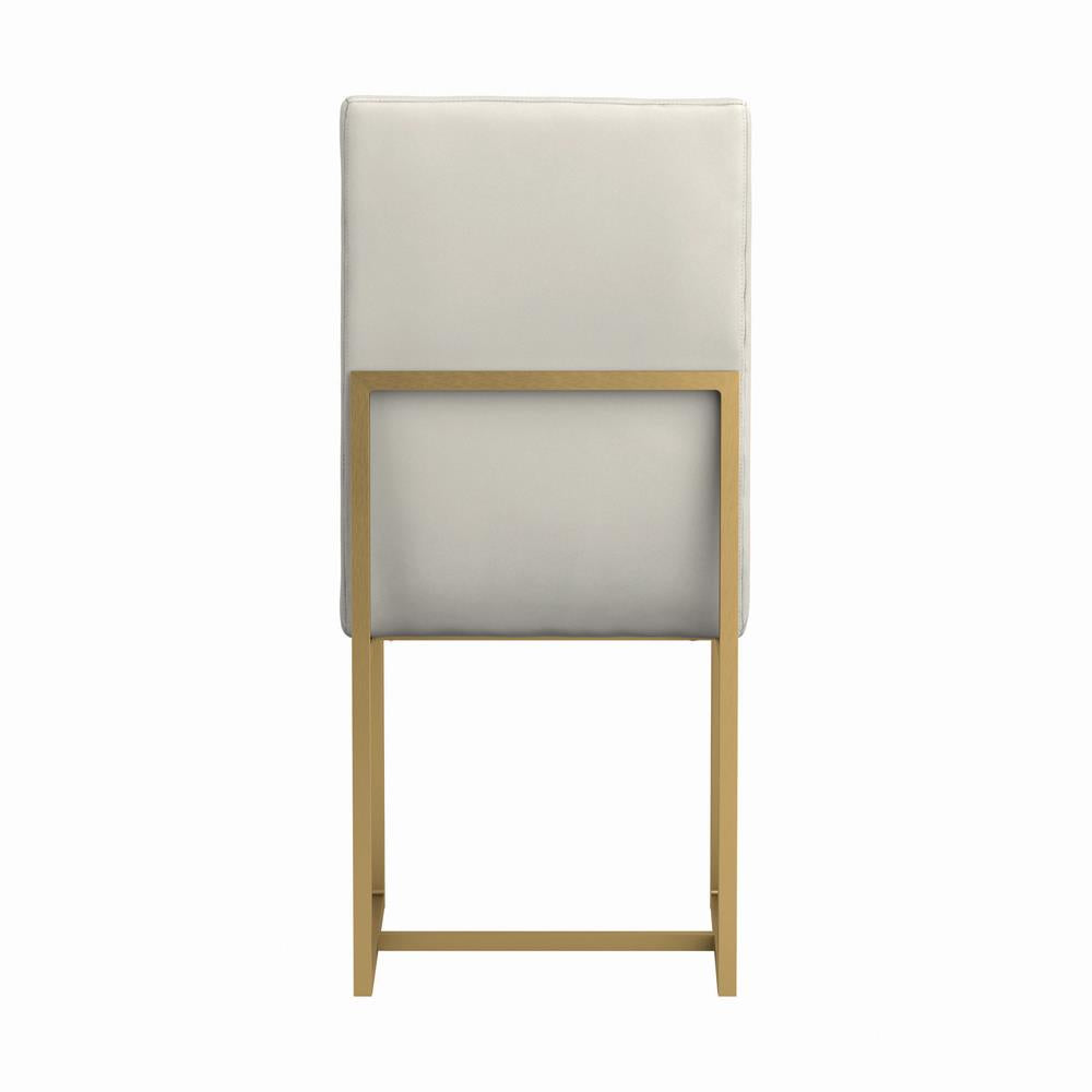 Conway Upholstered Dining Chairs Grey and Aged Gold (Set of 2)