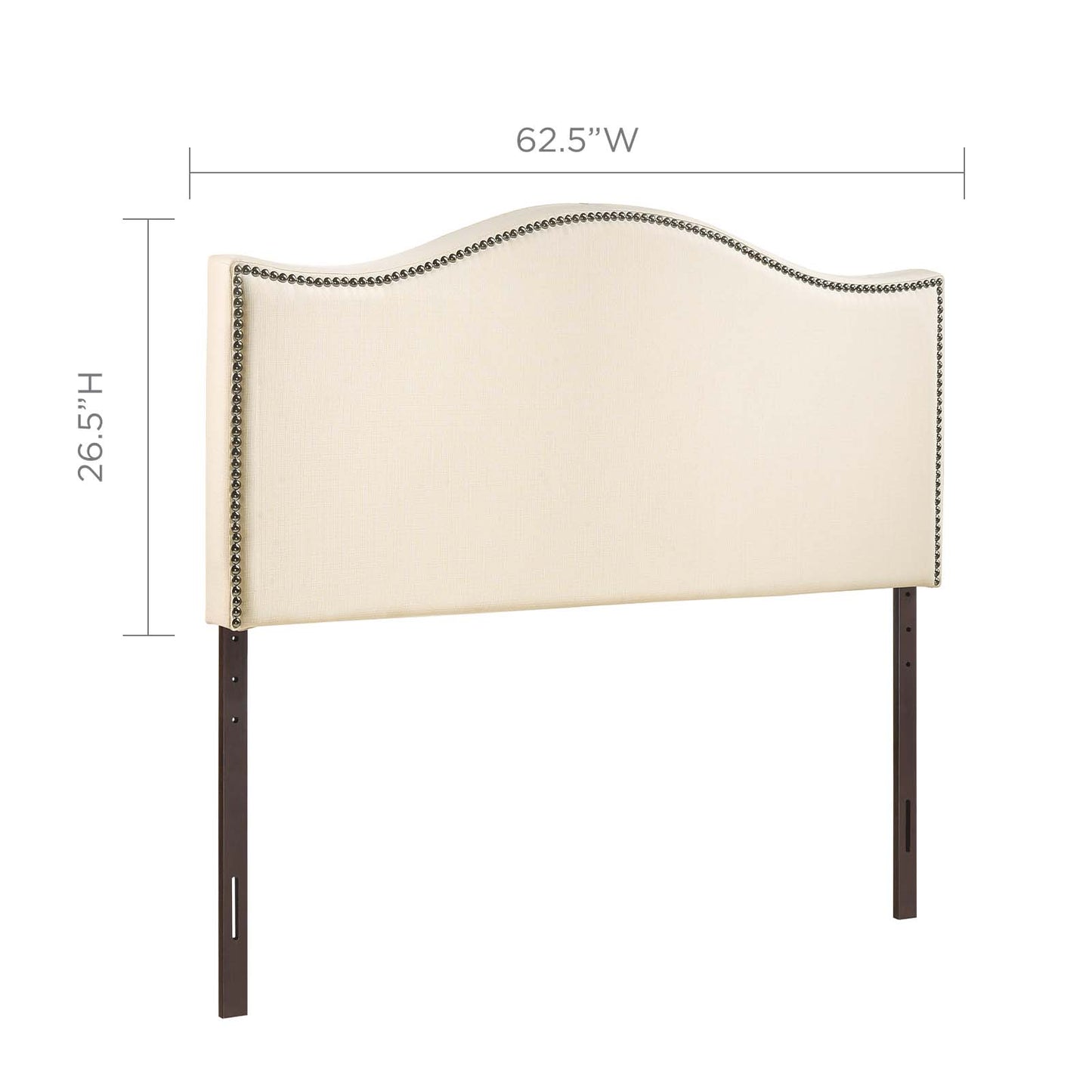 Curl Queen Nailhead Upholstered Headboard