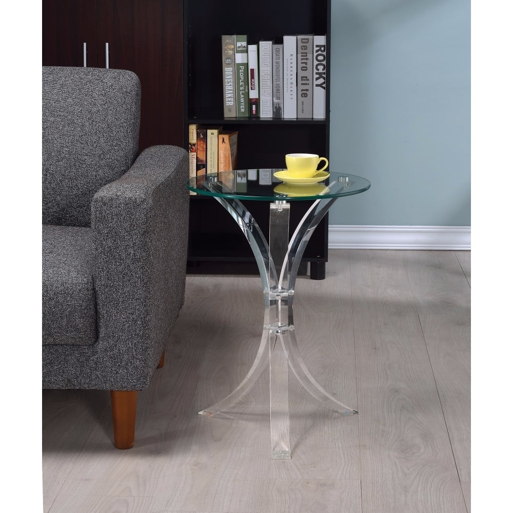 Round Accent Table Clear