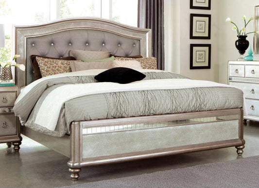 Bling Game Eastern King Panel Bed Metallic Platinum