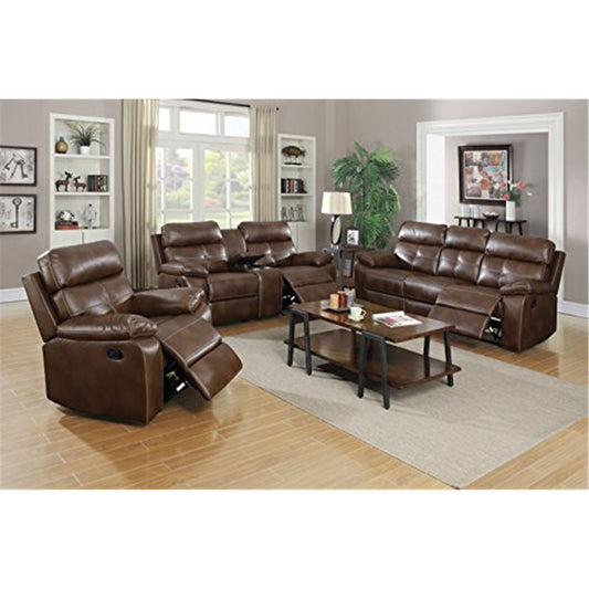 Damiano Upholstered Tufted Living Room Set Tri-tone Brown