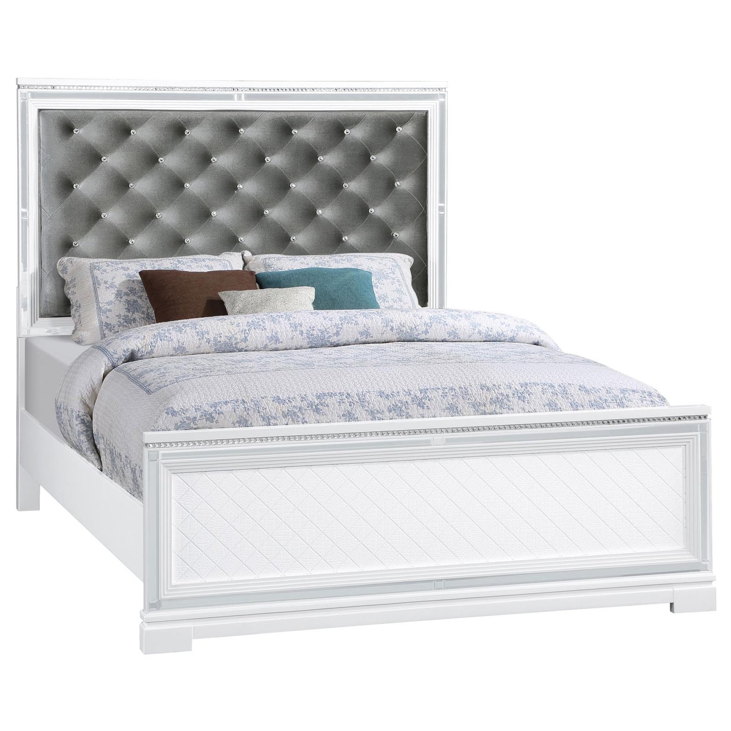 Eleanor Upholstered Tufted Bed White