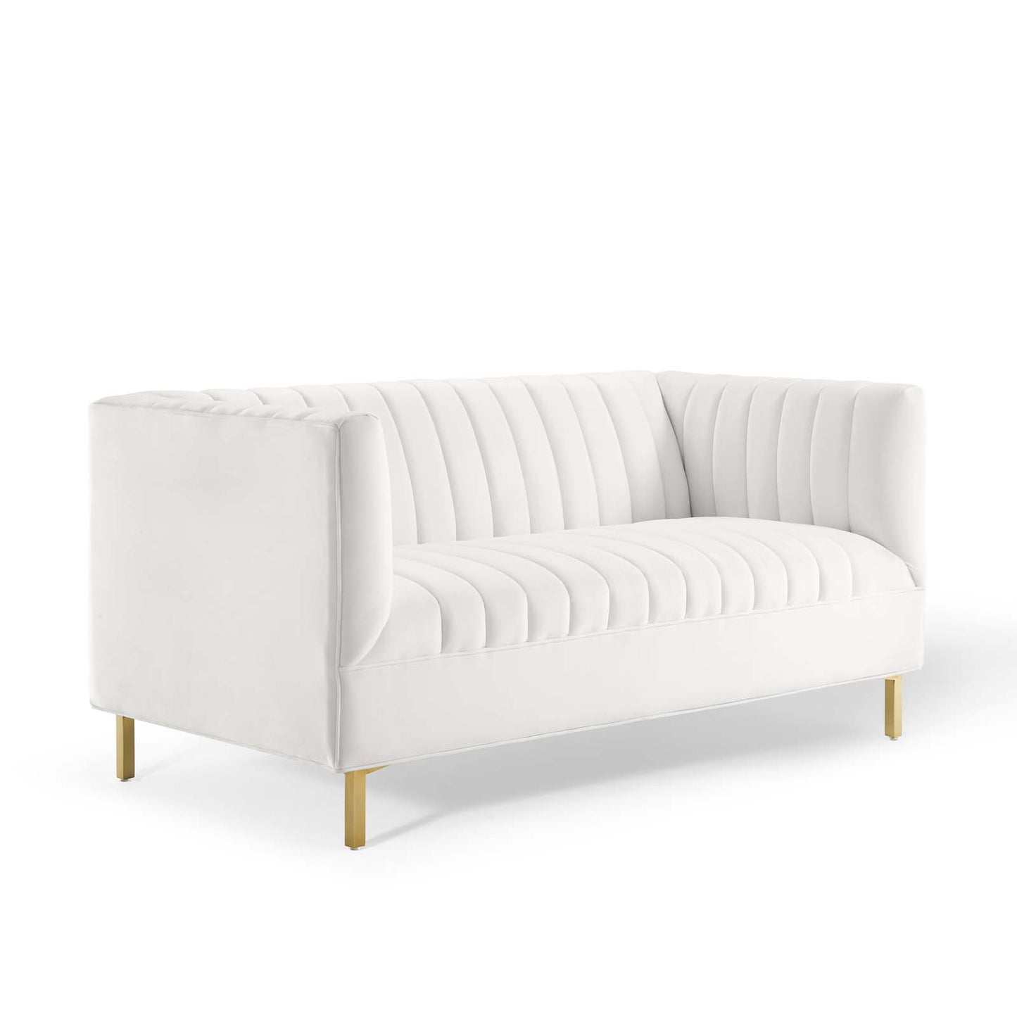 Shift Channel Tufted Performance Velvet Loveseat