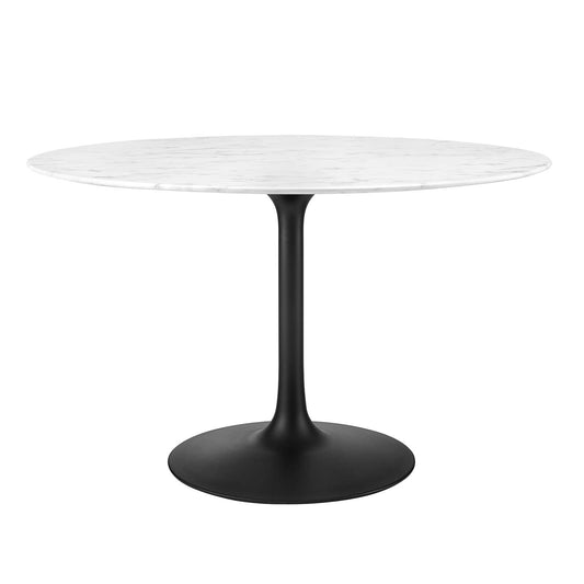 Lippa 47" Round Artificial Marble Dining Table