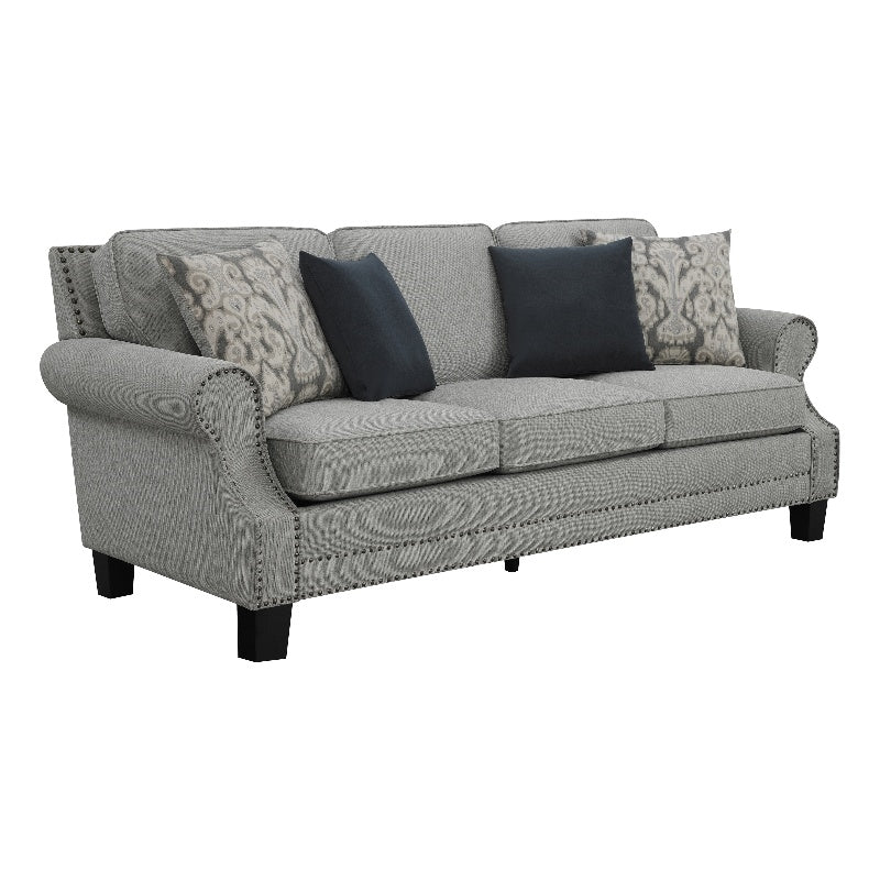 Sheldon Upholstered Sofa with Rolled Arms Grey