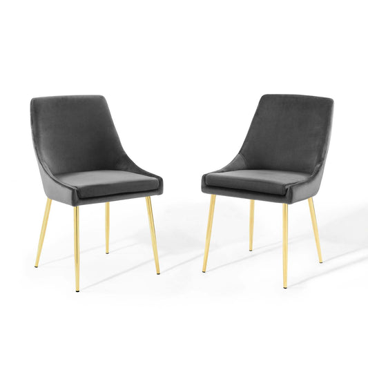 Viscount Performance Velvet Dining Chairs - Set of 2