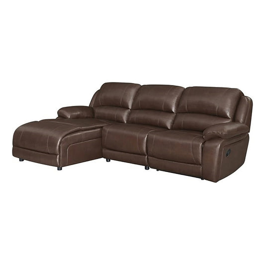 Mackenzie 3-piece Upholstered Tufted Motion Sectional Chestnut