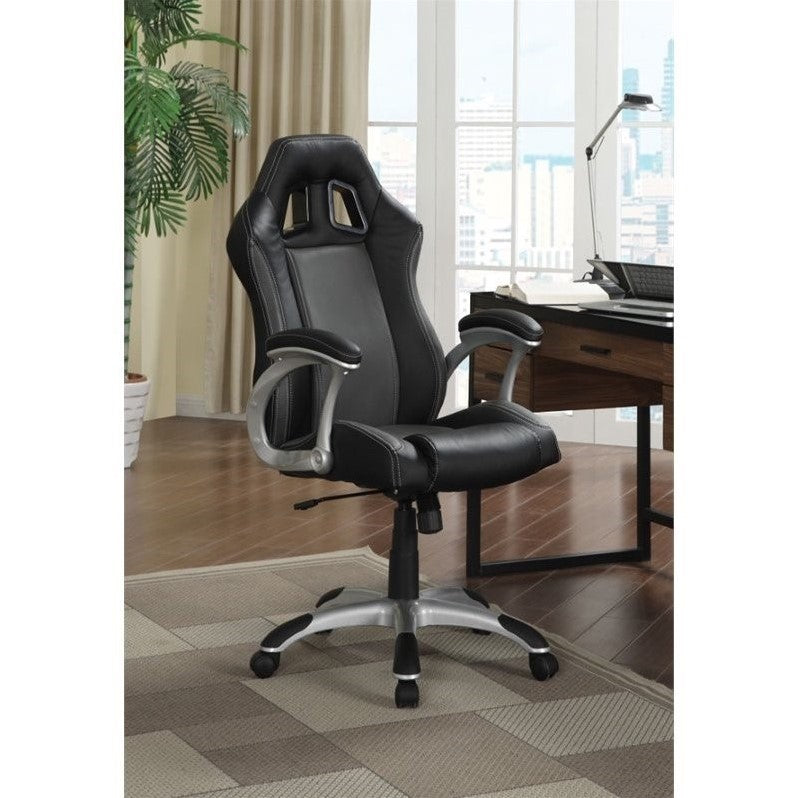 Adjustable Height Office Chair Black and Grey