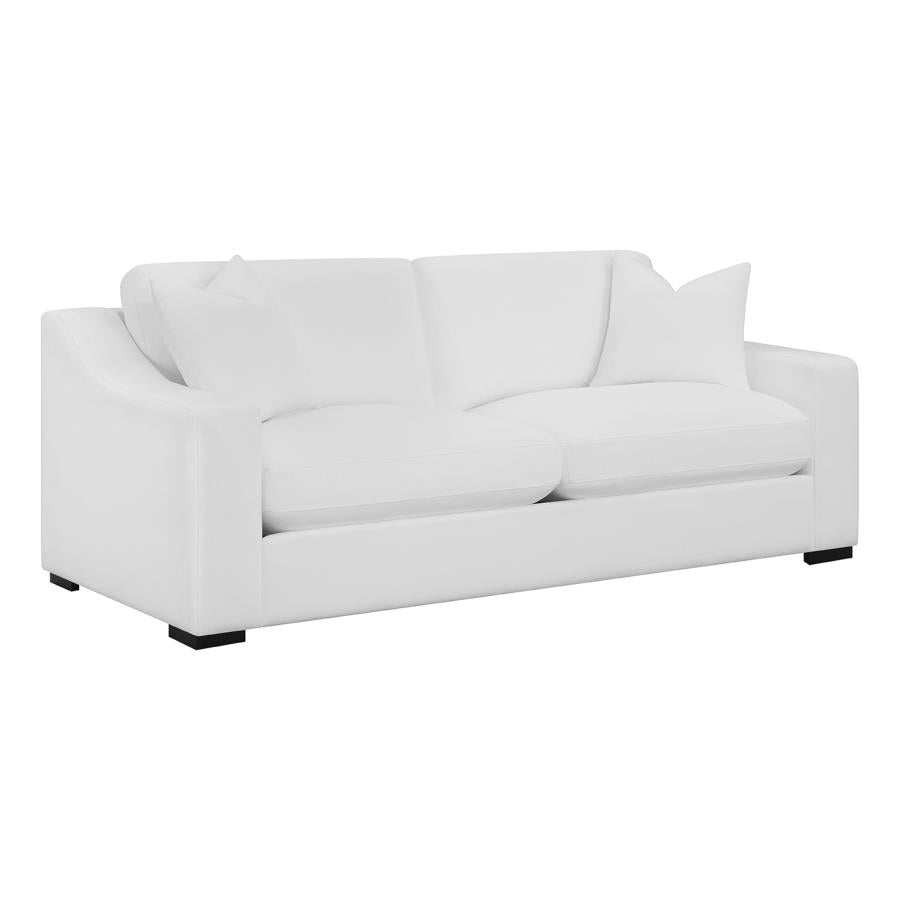 Ashlyn 2-piece Upholstered Sloped Arms Living Room Set White