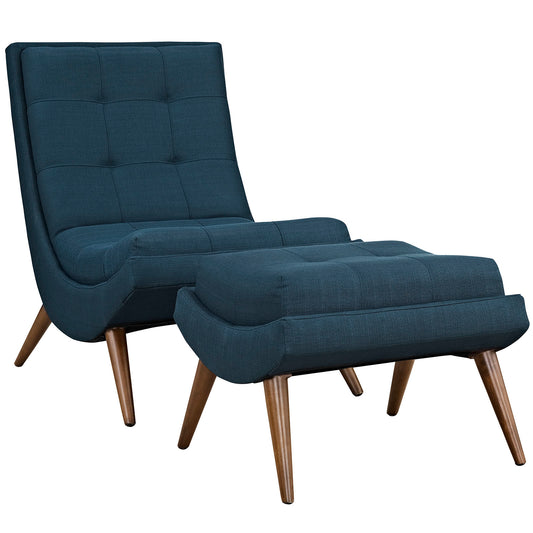 Ramp Upholstered Fabric Lounge Chair Set