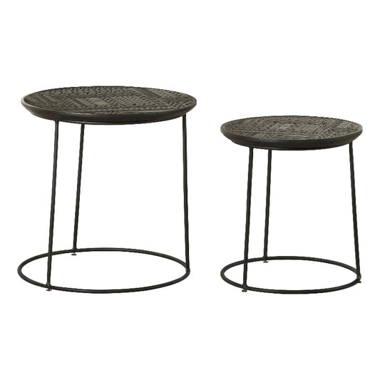 2-piece Round Nesting Table Matte Black