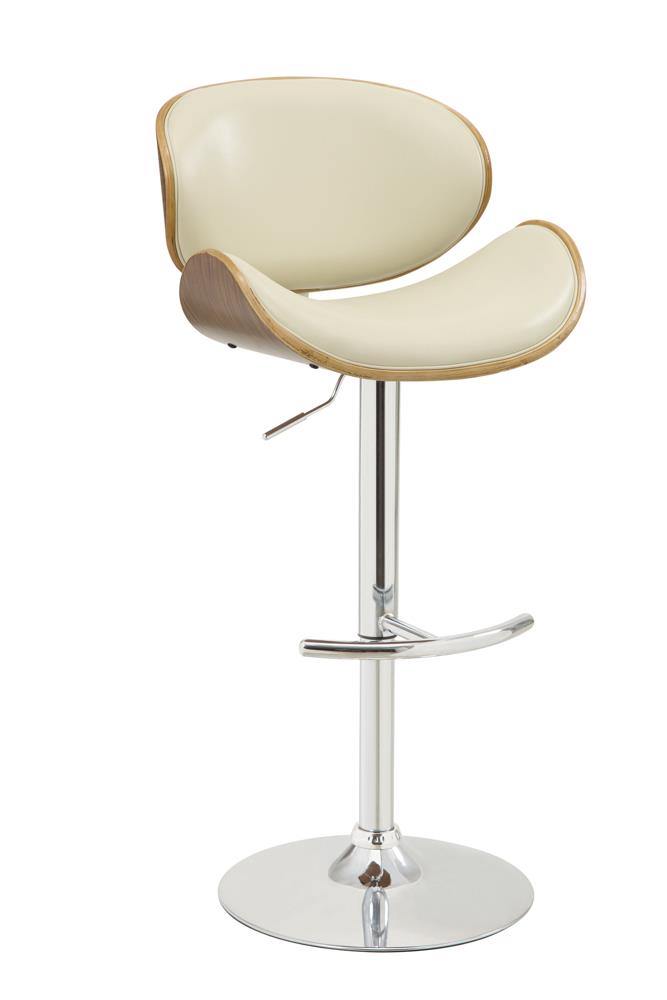 Harris Adjustable Bar Stool Ecru and Chrome