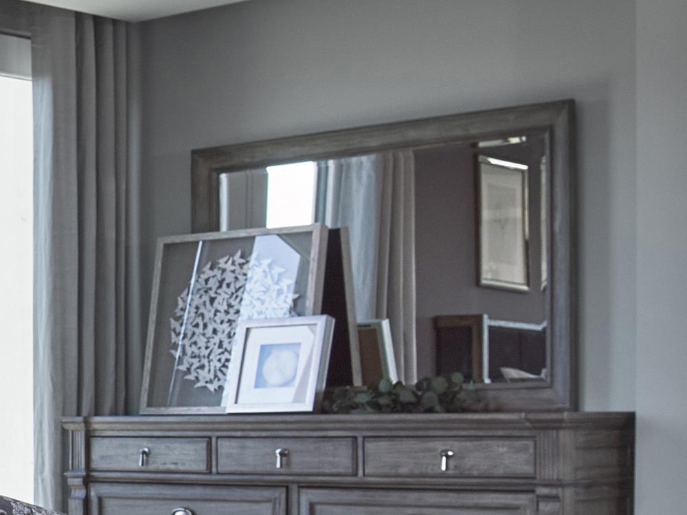 Alderwood Rectangle Dresser Mirror French Grey