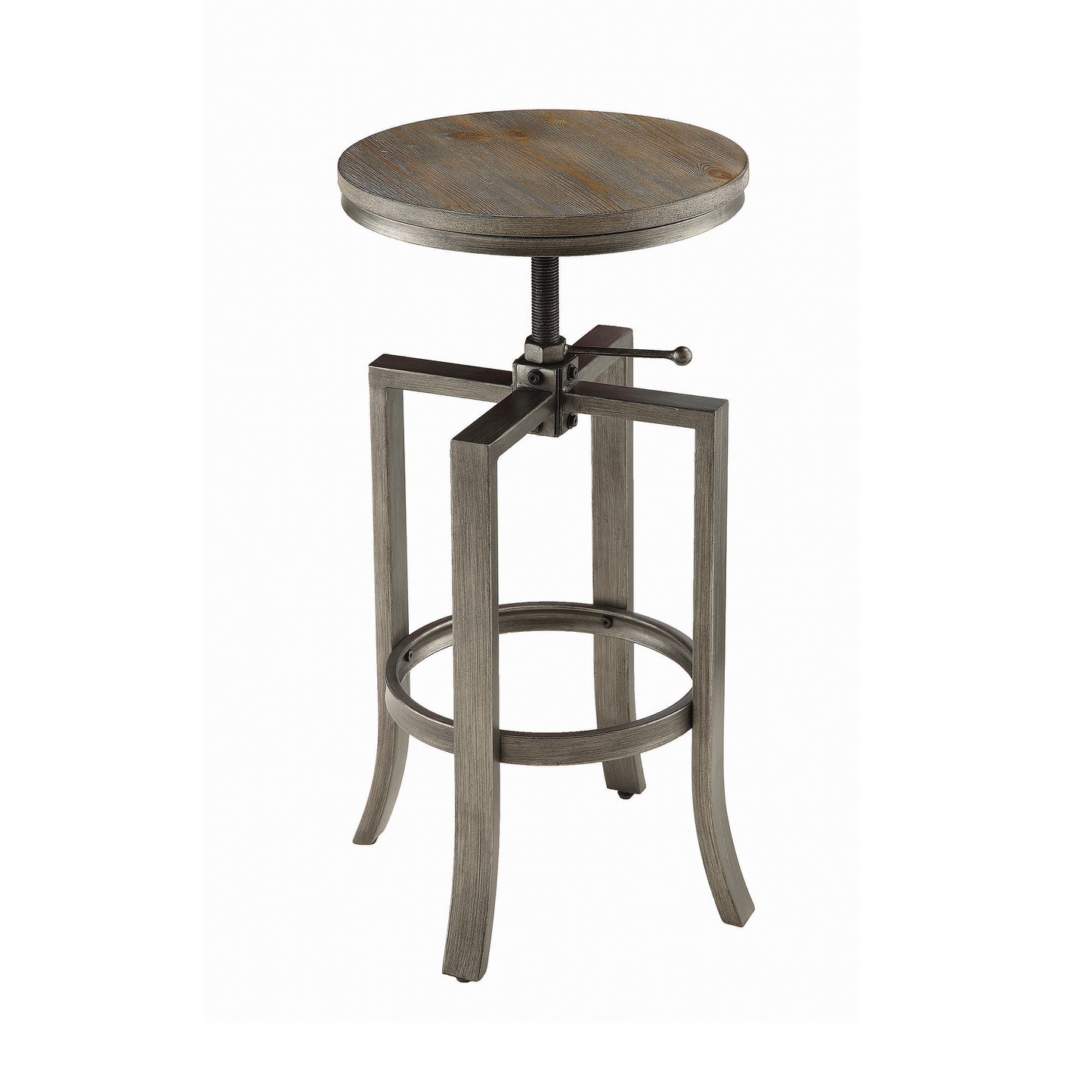 Bartlett Adjustable Height Swivel Bar Stools Brushed Nutmeg and Slate Grey (Set of 2)