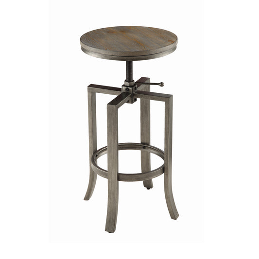 Bartlett Adjustable Height Swivel Bar Stools Brushed Nutmeg and Slate Grey (Set of 2)