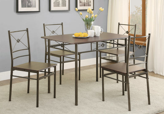 5-piece Rectangular Dining Set Dark Bronze