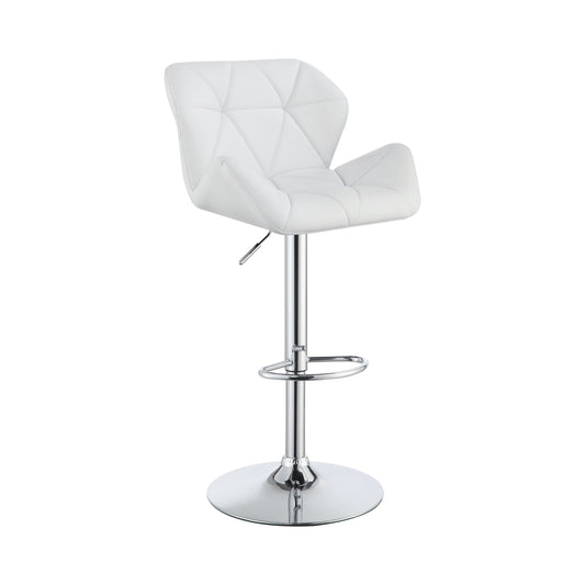 Berrington Adjustable Bar Stools Chrome and White (Set of 2)