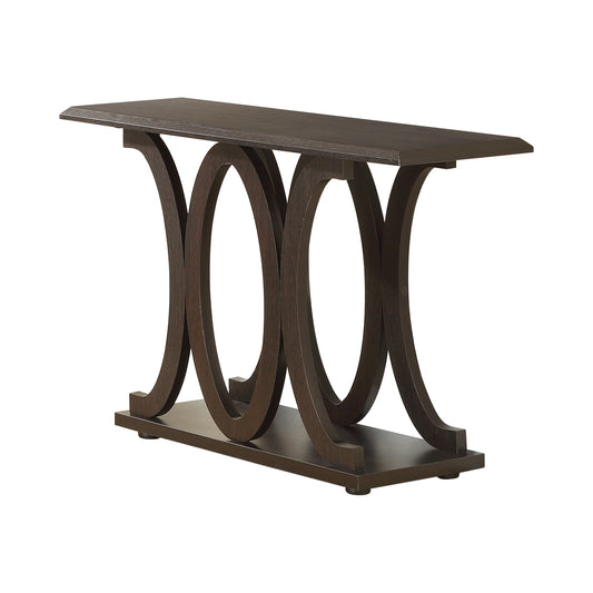 C-shaped Base Sofa Table Cappuccino