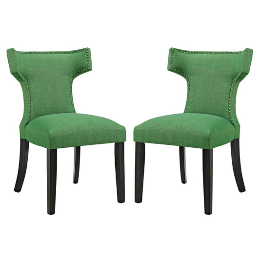Curve Dining Side Chair Fabric Set of 2