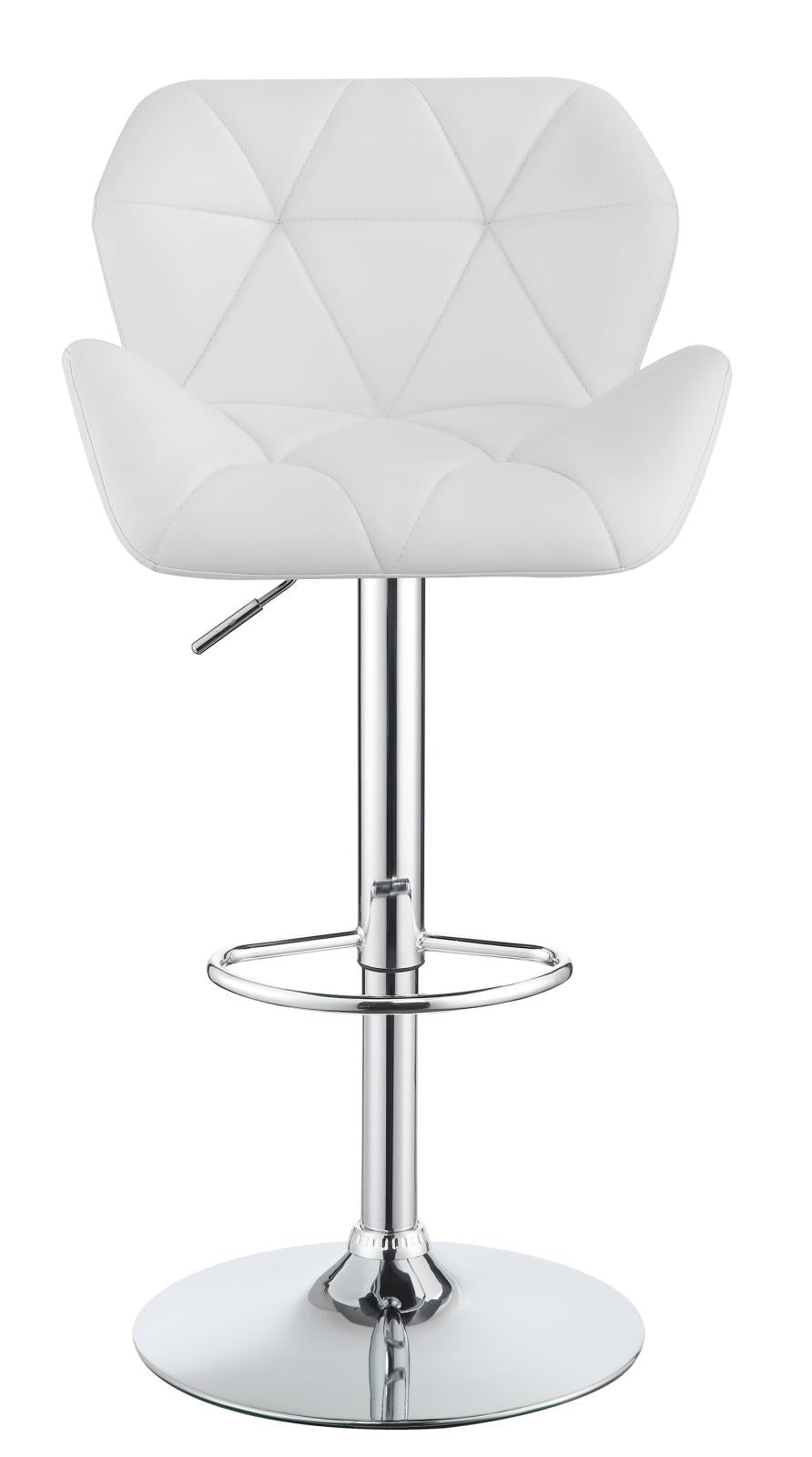 Berrington Adjustable Bar Stools Chrome and White (Set of 2)