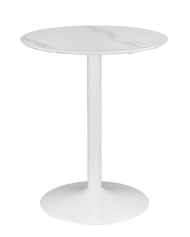 Arkell Round Pedestal Counter Height Table White