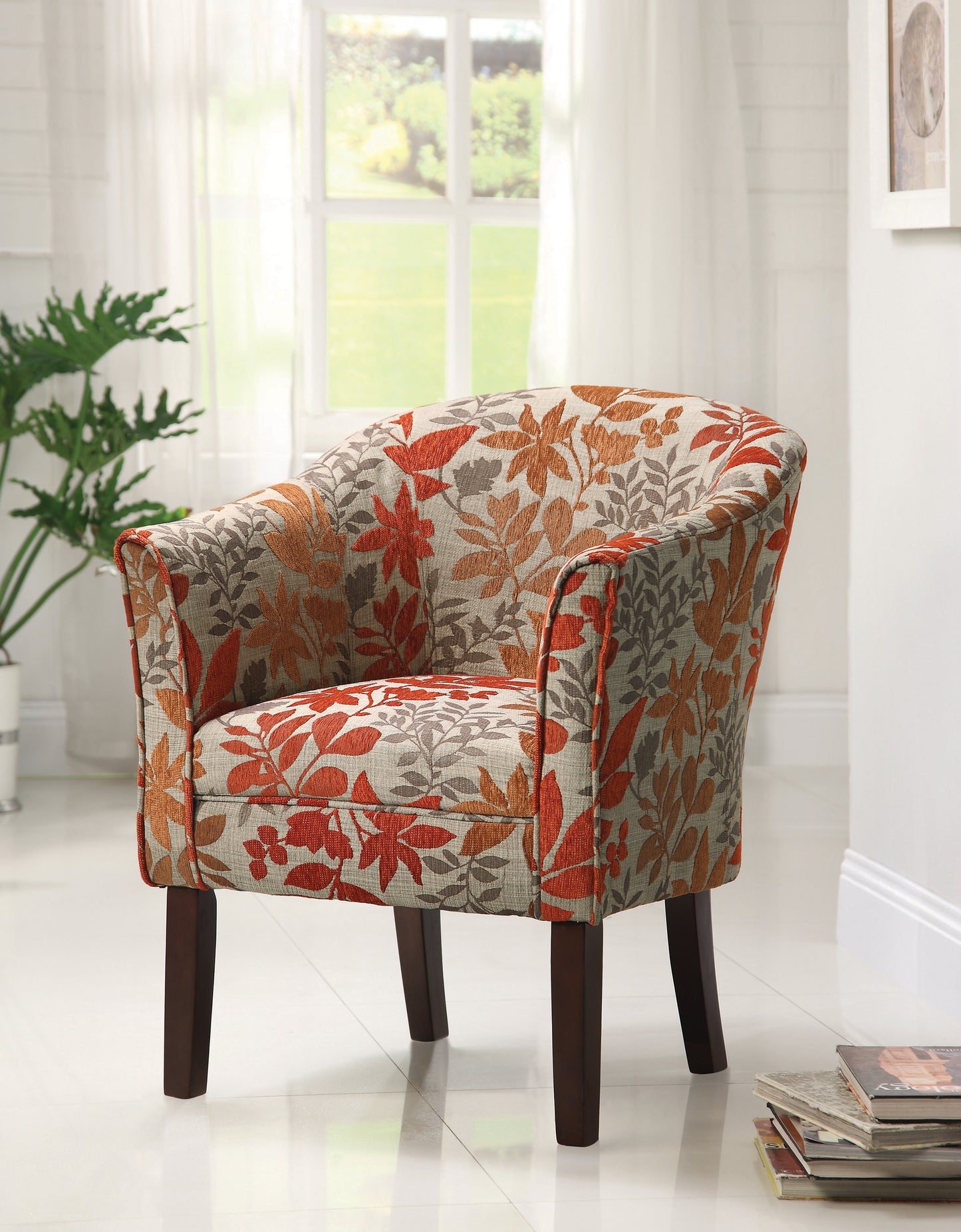 Barrel Back Upholstered Accent Chair Multi-color