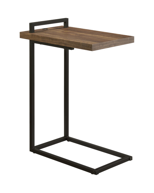 C-shaped Accent Table with USB Charging Port