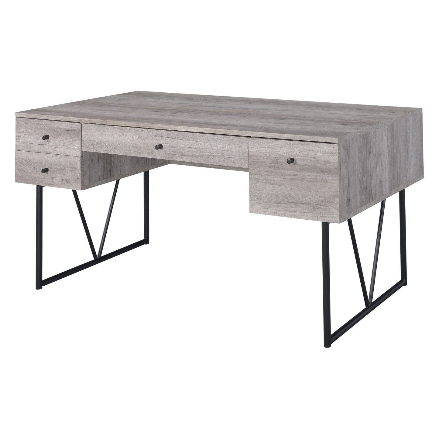 Analiese 4-drawer Writing Desk Grey Driftwood