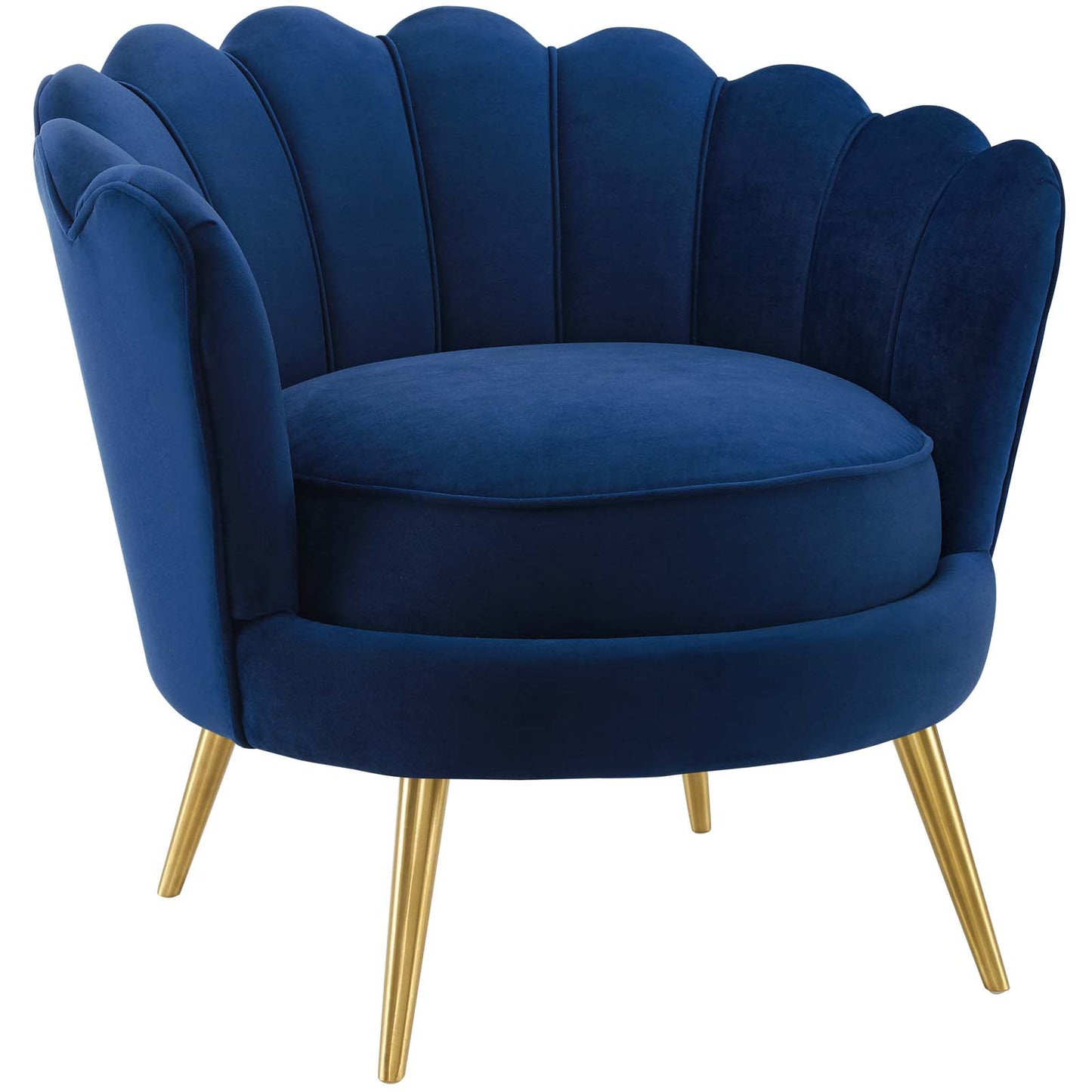 Admire Scalloped Edge Performance Velvet Accent Armchair