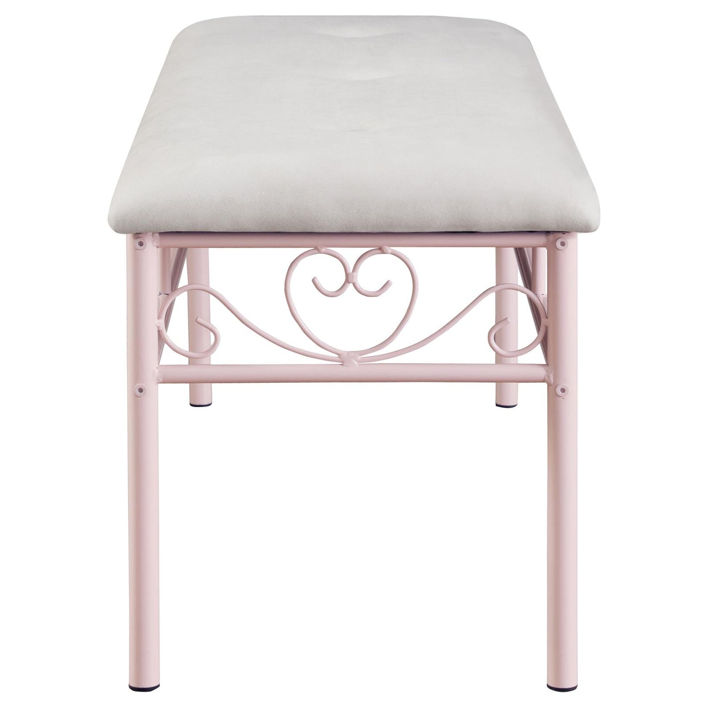 Massi Tufted Upholstered Bench Powder Pink