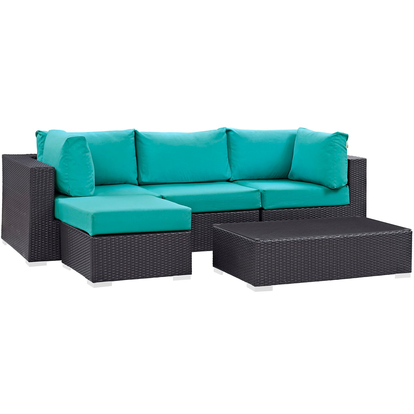 Convene 5 Piece Outdoor Patio Sectional Set
