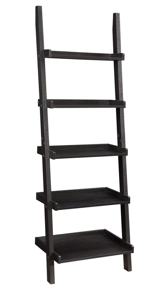 Bower 5-shelf Ladder Bookcase Cappuccino