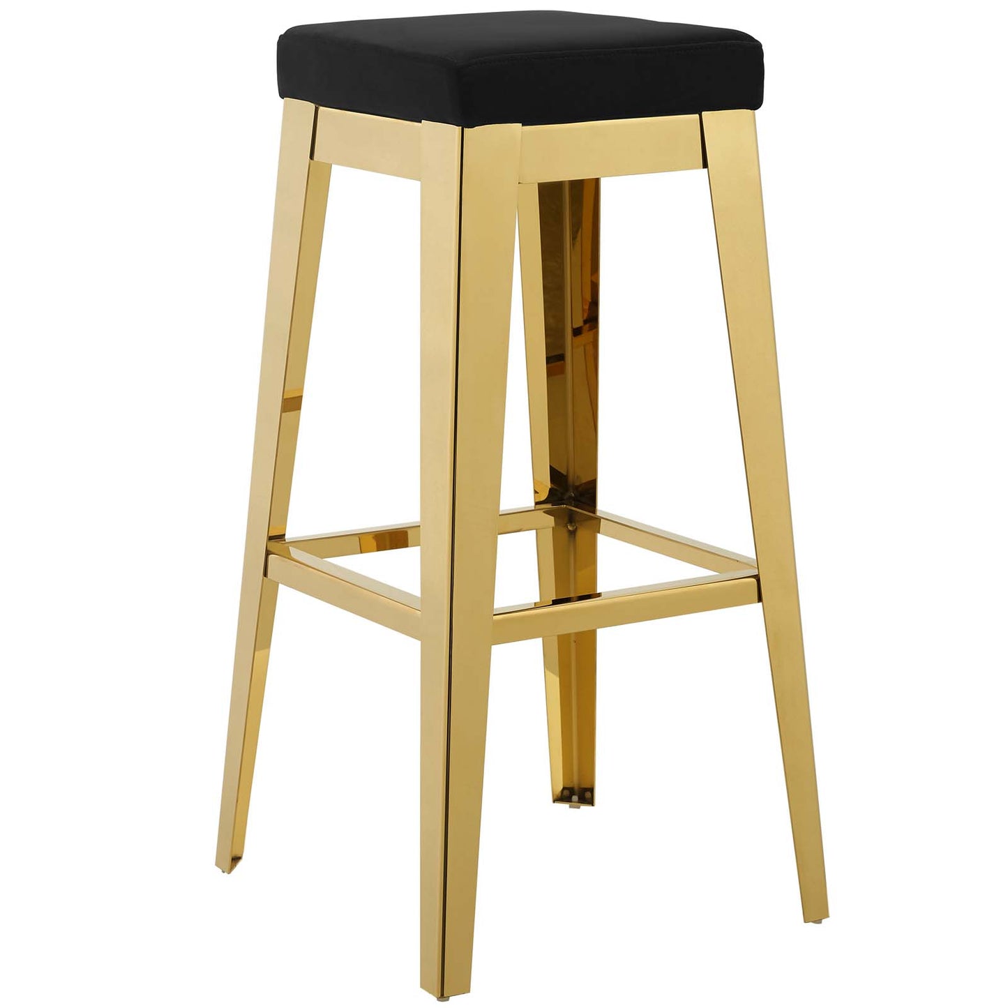 Arrive Gold Stainless Steel Performance Velvet Bar Stool