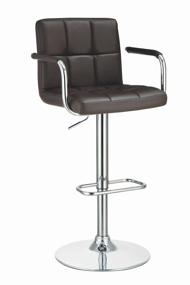 Palomar Adjustable Height Bar Stool Brown and Chrome