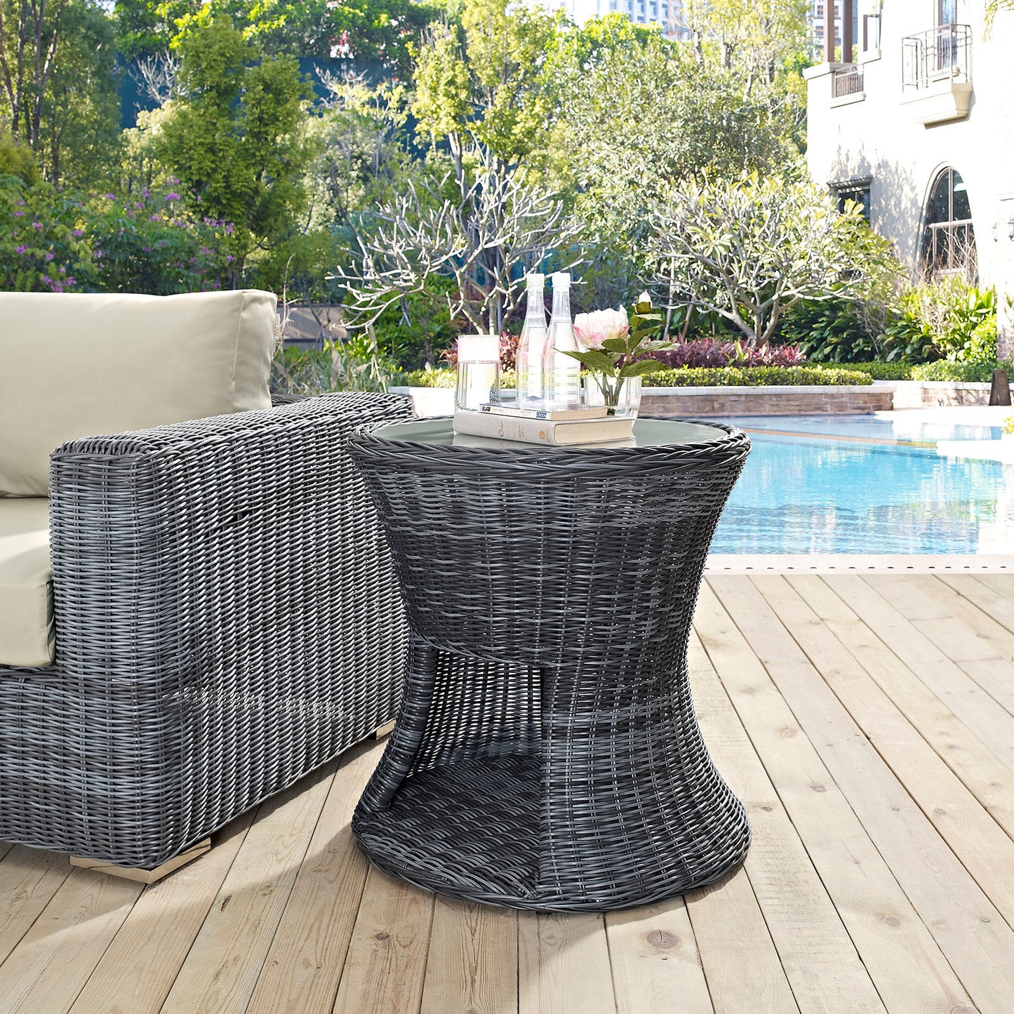 Summon Round Outdoor Patio Side Table