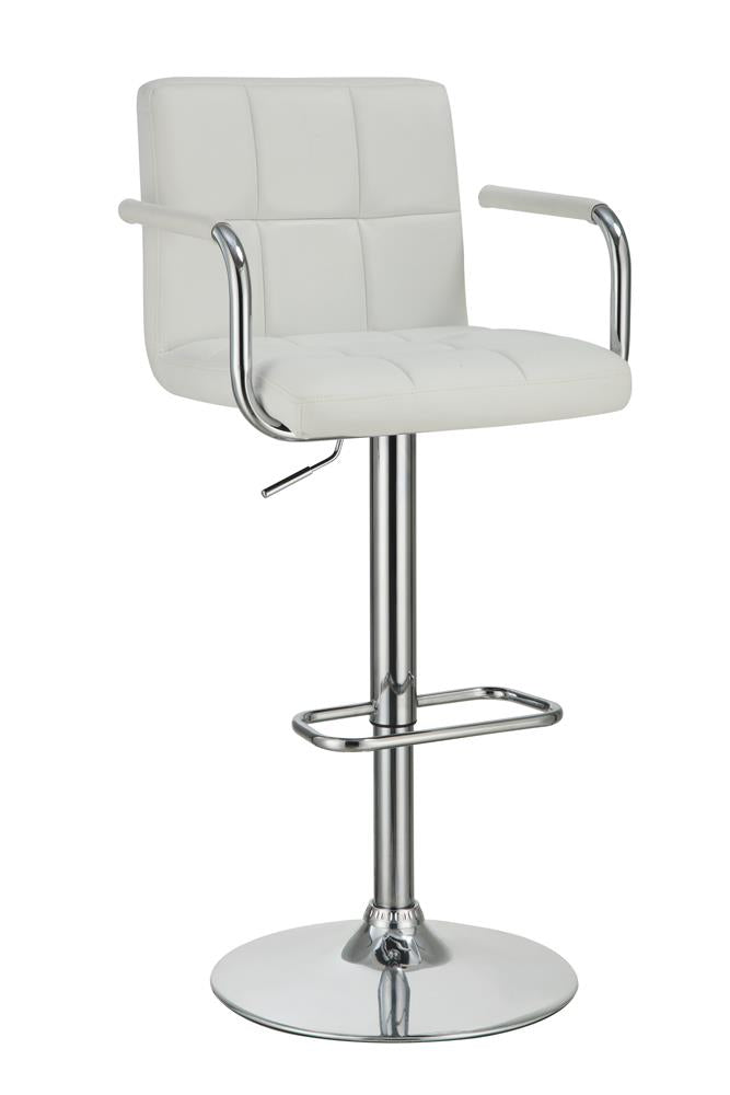 Palomar Adjustable Height Bar Stool White and Chrome