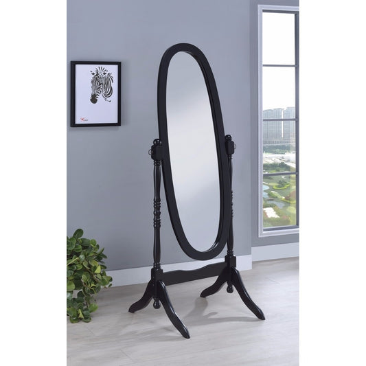 Oval Cheval Mirror Black