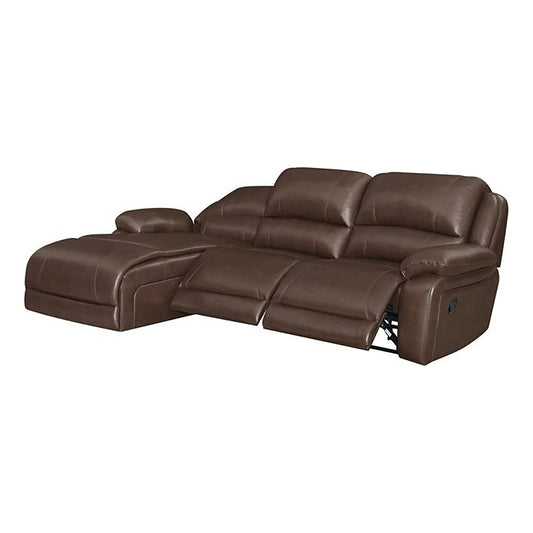 Mackenzie 3-piece Upholstered Tufted Motion Sectional Chestnut