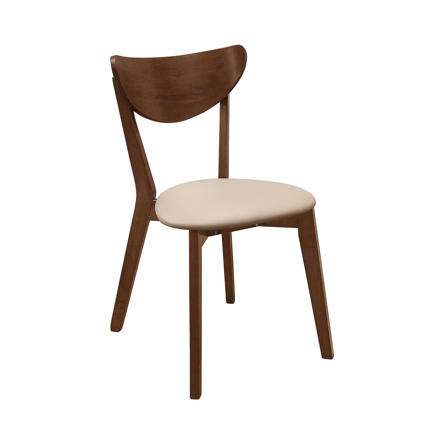 Kersey Dining Side Chairs with Curved Backs Beige and Chestnut (Set of 2)