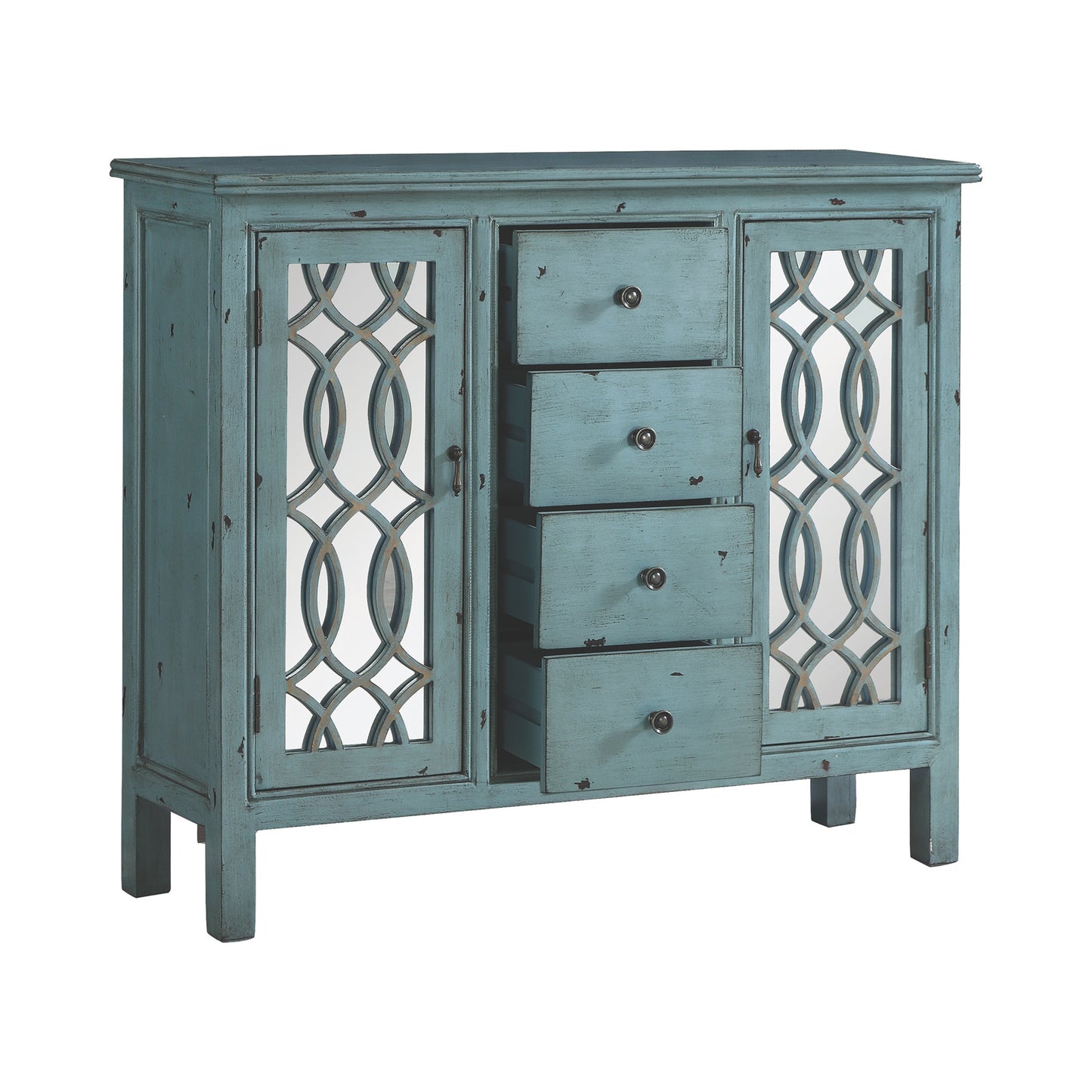 4-drawer Accent Cabinet Antique Blue