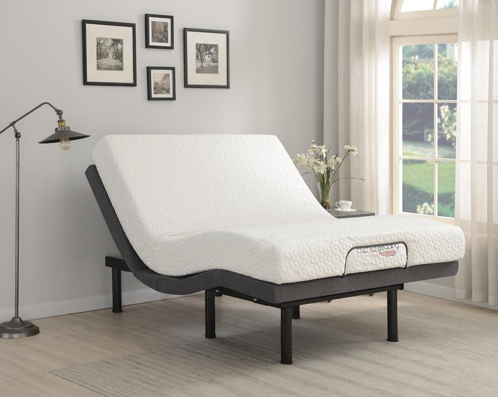 Negan Queen Adjustable Bed Base Grey and Black